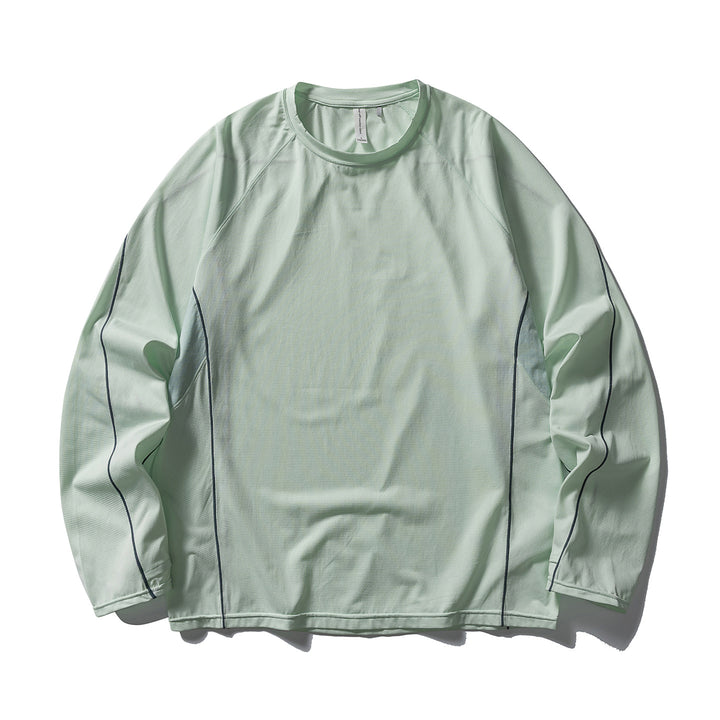 Unisex Leichtes technisches Longsleeve mit Raglanärmeln und Kontrastnähten Drune