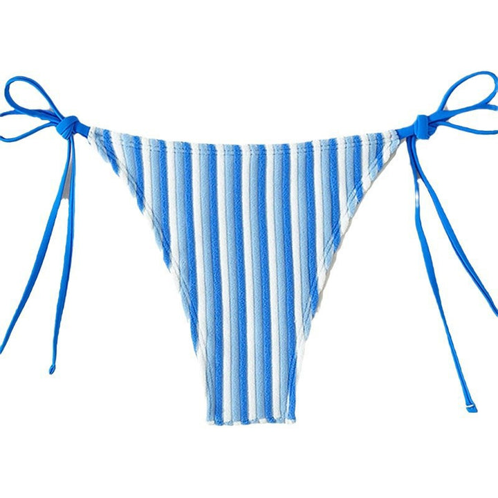 Damen Bikinislip mit verstellbaren Bindebändern und Streifenmuster Drune