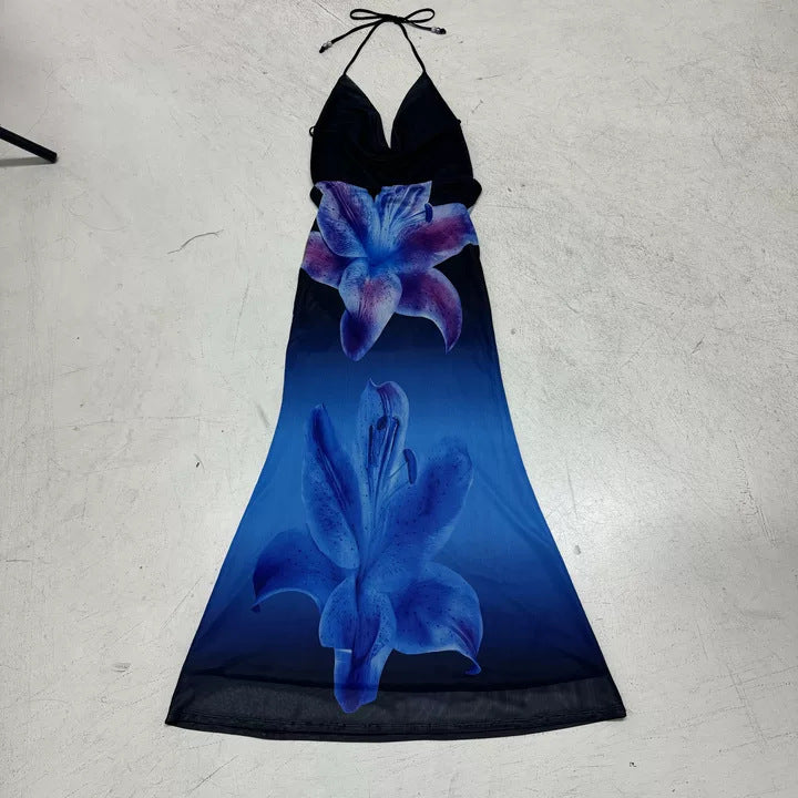 Damen Sommerliches Maxikleid mit aufregenden Blumenmotiven Drune