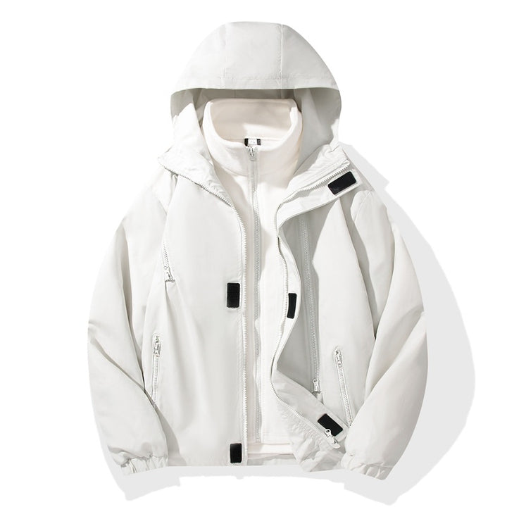 Herren zweiteiliger Regen- und Thermojacke mit abnehmbarer Fleece-Innenjacke und winddichter Membran Drune