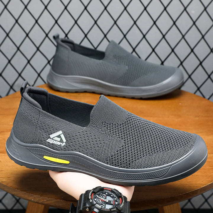 Herren nan atmungsaktiver Strick-Slip-On Alltagssneaker mit elastischem Einstieg, gepolsterter Innensohle und griffiger Leichtprofilsohle Drune
