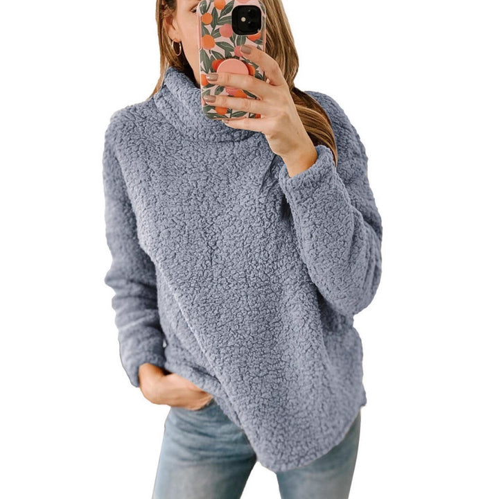 Damen Kuscheliger Fleece-Pullover mit hohem Kragen und strukturierter Oberfläche Drune