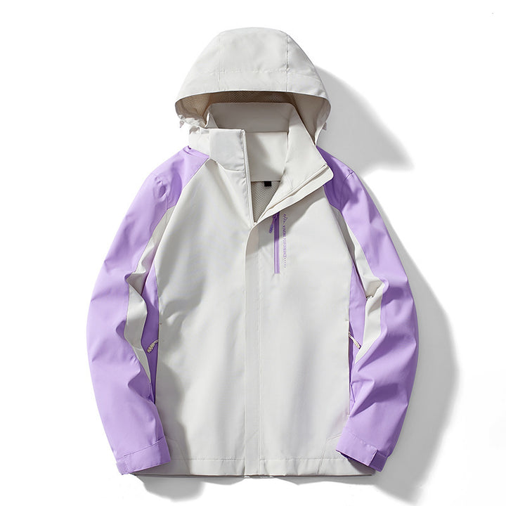 Damen Leichte zweifarbige Softshelljacke mit Kapuze, atmungsaktivem Meshfutter und Brustreißverschluss Drune