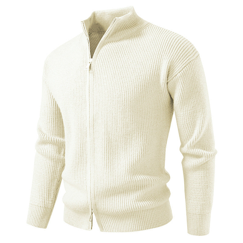 Herren Strickjacke mit hohem Kragen und innovativem Reißverschluss Drune