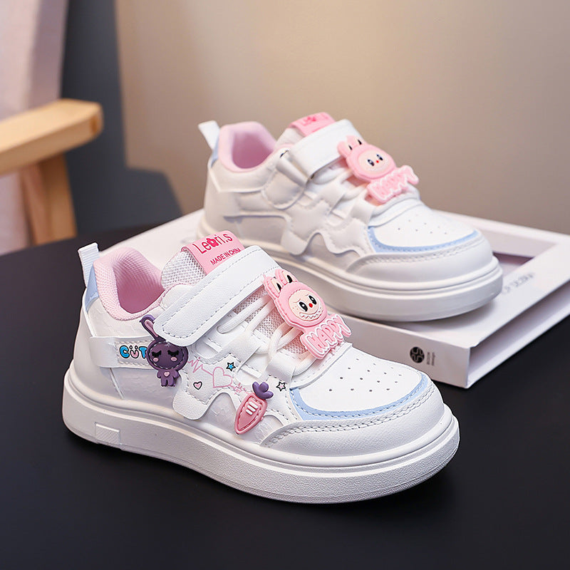 Damen Sneakers mit süßen Motiven und Klettverschluss Drune