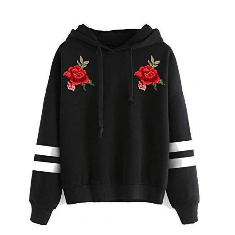 Damen Sweatshirt mit hochqualitativen Rosenstickereien Drune