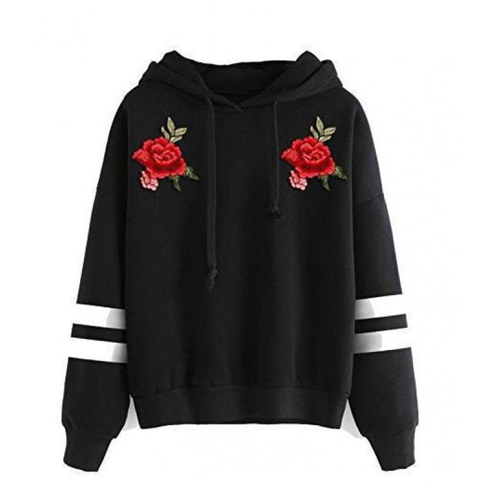 Damen Sweatshirt mit hochqualitativen Rosenstickereien Drune