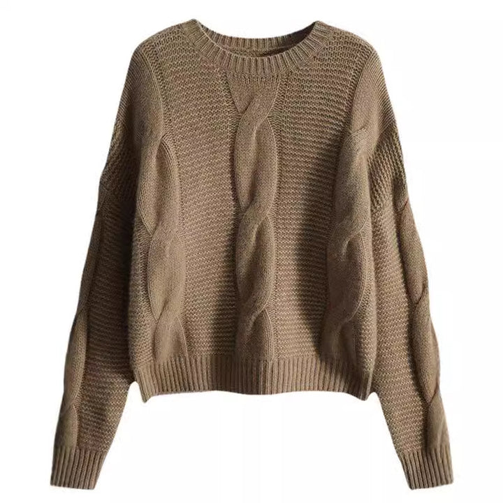 Damen Grobstrickpullover mit strukturiertem Design und breiten Ärmeln Drune