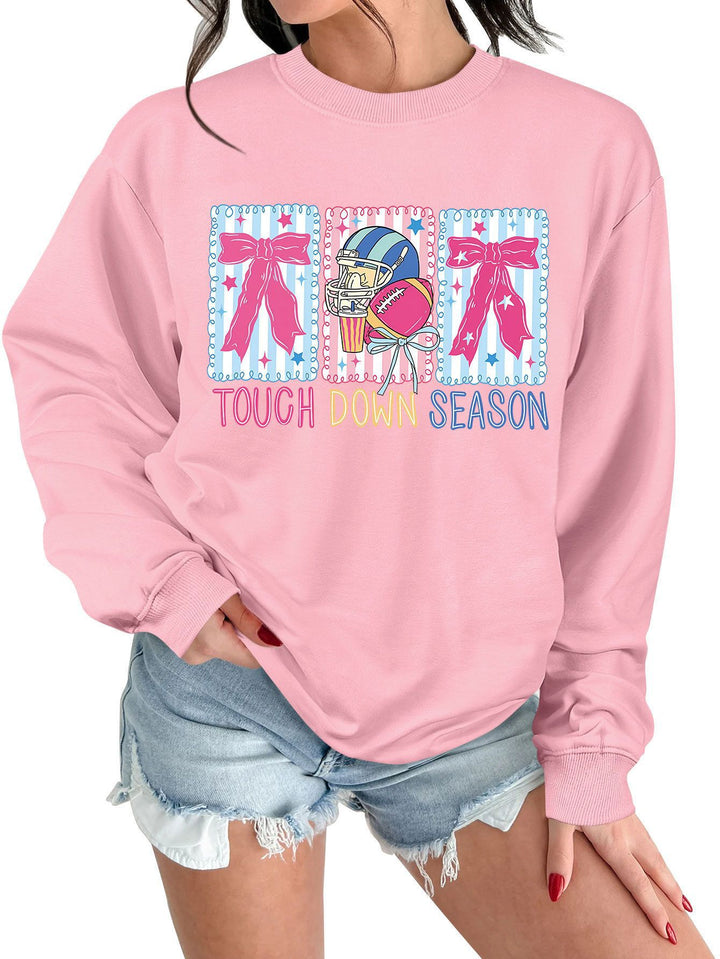 Damen Sweatshirt mit kreativem Football-Motiv und lässigem Schnitt Drune
