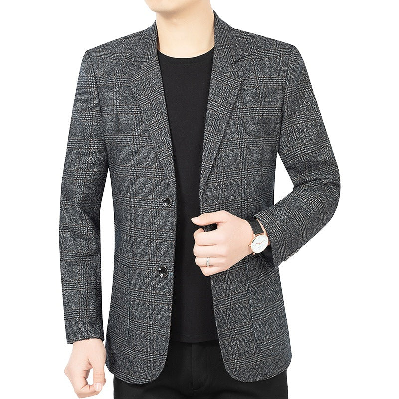 Herren Business-Casual Sakko mit Glencheck und leichtem Stretch Drune