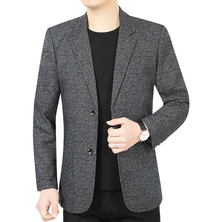 Herren Business-Casual Sakko mit Glencheck und leichtem Stretch Drune