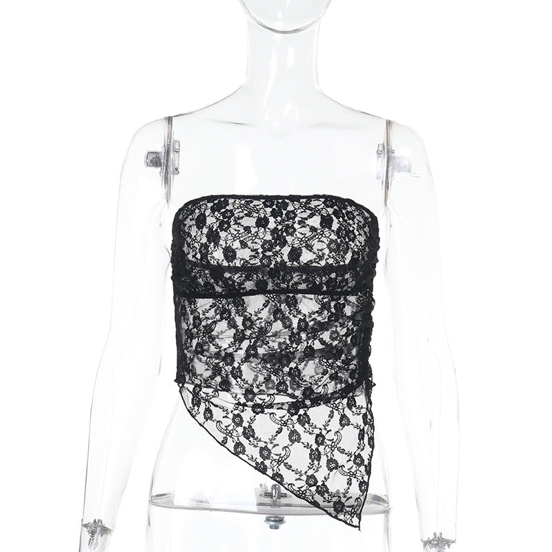 Damen Spitzen-Bustier mit asymmetrischem Saum Drune