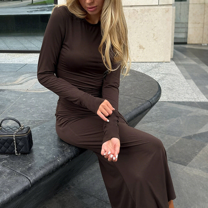 Damen Elegantes langes Kleid mit zeitlosem Design und tailliertem Schnitt Drune