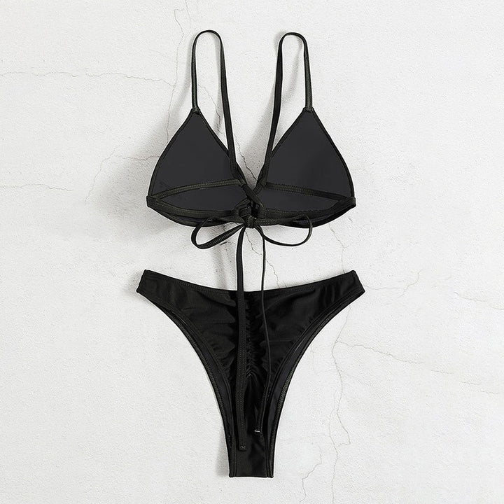 Damen Triangel-Bikinioberteil mit verstellbaren Trägern und trendigem Kreuzdesign Drune