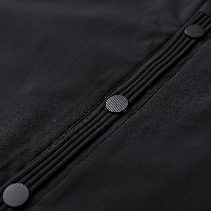 Herren Clean-Cut Stehkragen-Bomberjacke aus windabweisendem Material mit Druckknopfleiste Drune