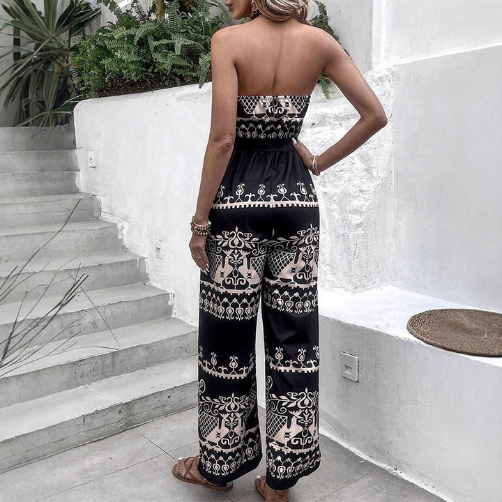 Damen Jumpsuit mit elegantem Halterdesign und stilvollen Musterdetails Drune