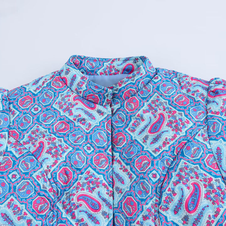 Damen modische Steppjacke mit einzigartigem Musterdruck Drune