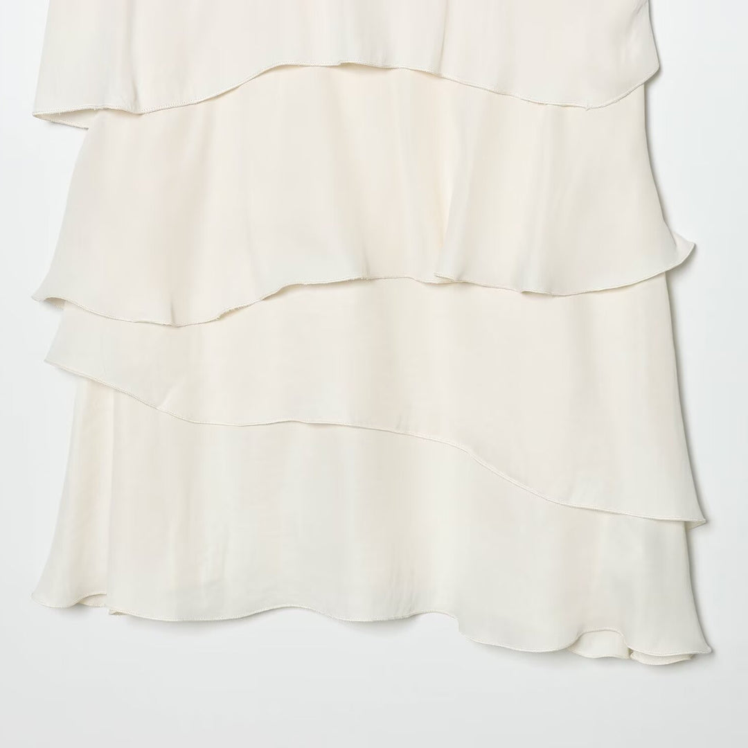 Damen Midi-Kleid mit schwingendem Volant und elegantem Bindegürtel Drune