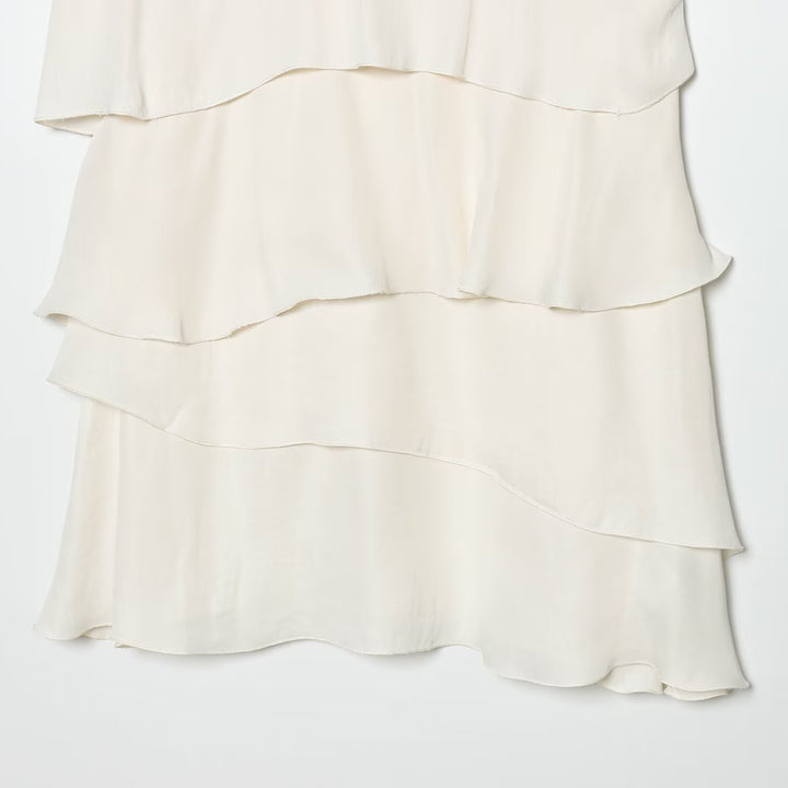Damen Midi-Kleid mit schwingendem Volant und elegantem Bindegürtel Drune
