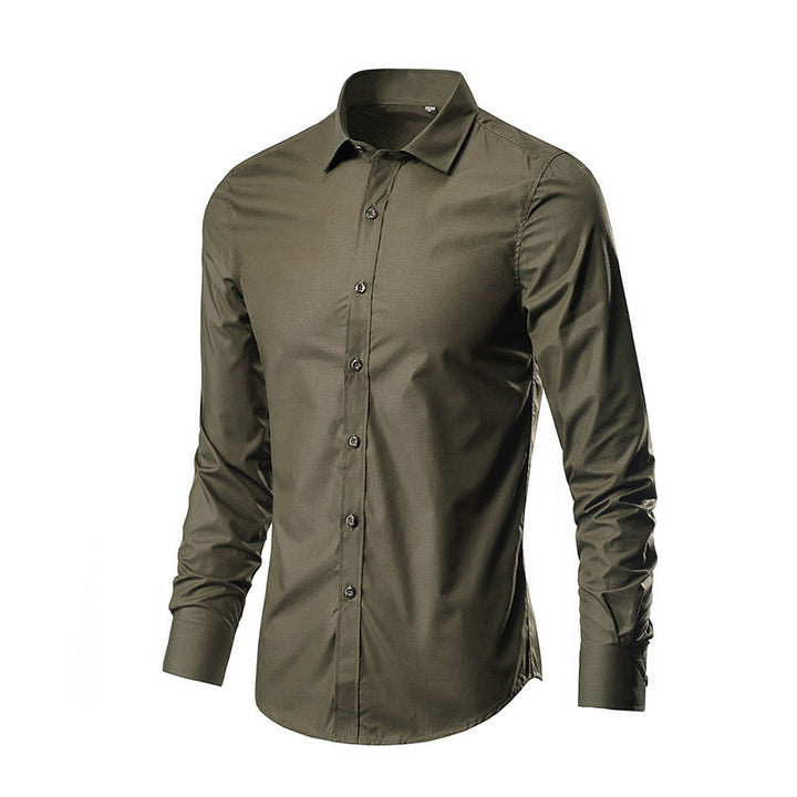 Herren nan Slim-Fit Businesshemd aus Stretch-Baumwollmix mit Kentkragen Drune