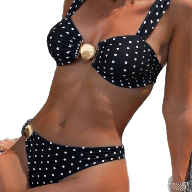 Damen Bikini mit stilvollem gepolstertem Oberteil und elastischem Höschen Drune