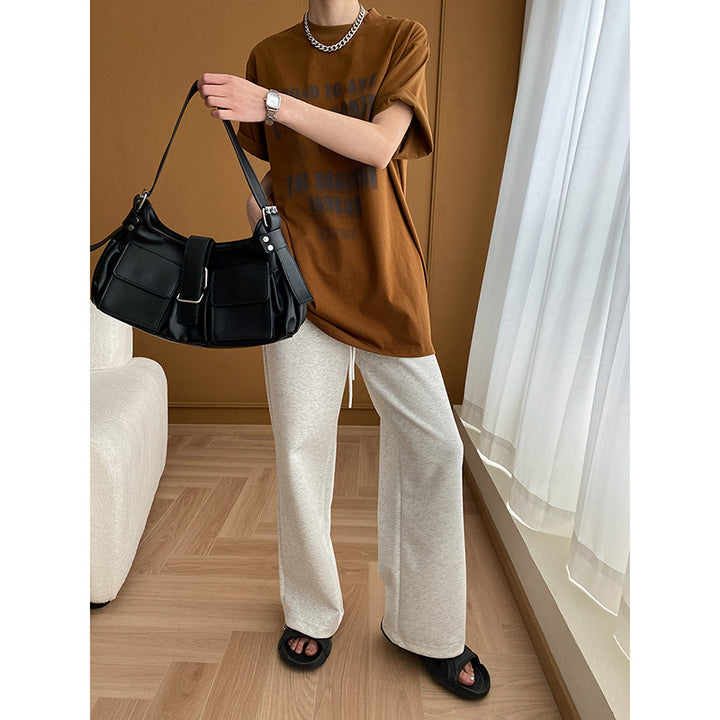 Damen Oversized T-Shirt mit kreativem Grafikdruck und lässigem Schnitt Drune