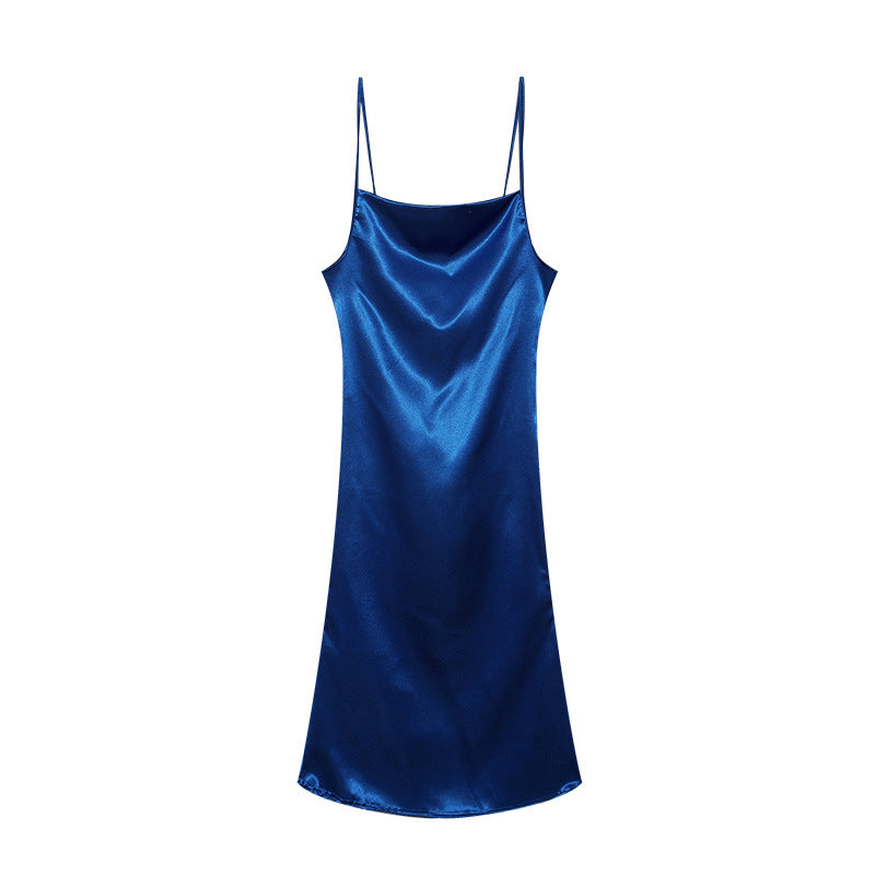 Damen Satin Slip Kleid Drune