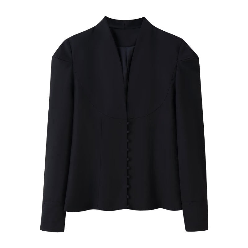 Damen Blazerjacke mit klassischem Kragen und eleganten Knopfdetails Drune