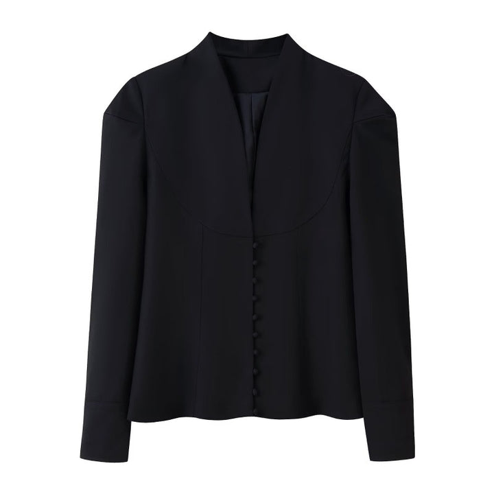 Damen Blazerjacke mit klassischem Kragen und eleganten Knopfdetails Drune