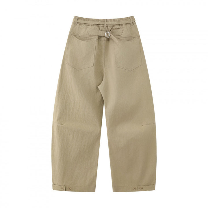 Unisex Weite Lagenhose mit ballonförmiger Silhouette, hoher Leibhöhe und Kordelzug Drune