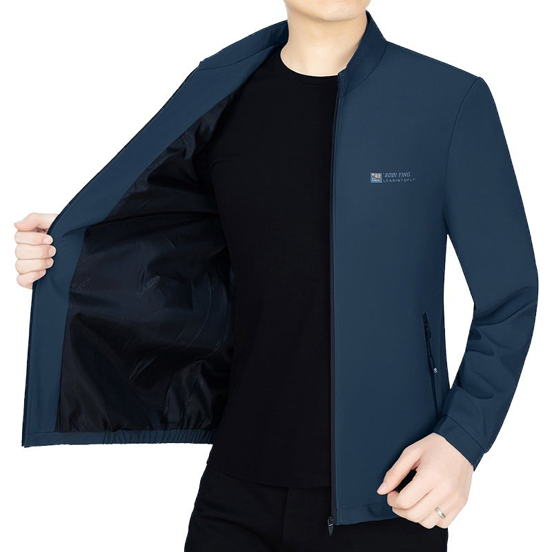 Herren Stehkragen-Jacke mit wärmendem Teddyfutter und Reißverschluss Drune