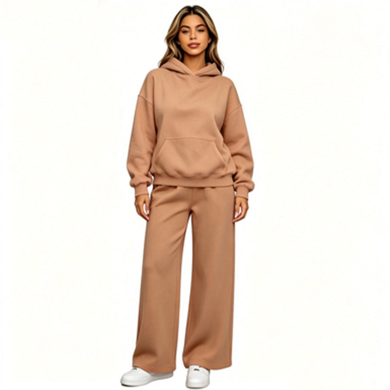Damen Lässiger Kapuzenpullover mit weiten Hosen Drune