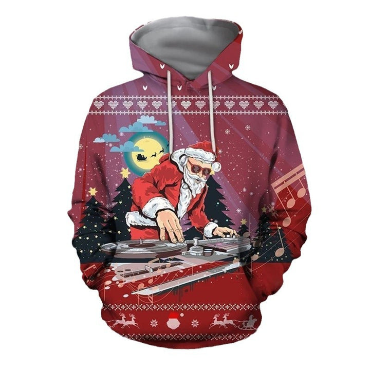Damen Lustiger Kapuzenpullover mit weihnachtlichem DJ-Design Drune
