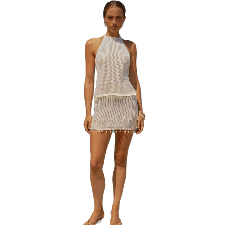 Damen Strandkleid mit Fransen Drune