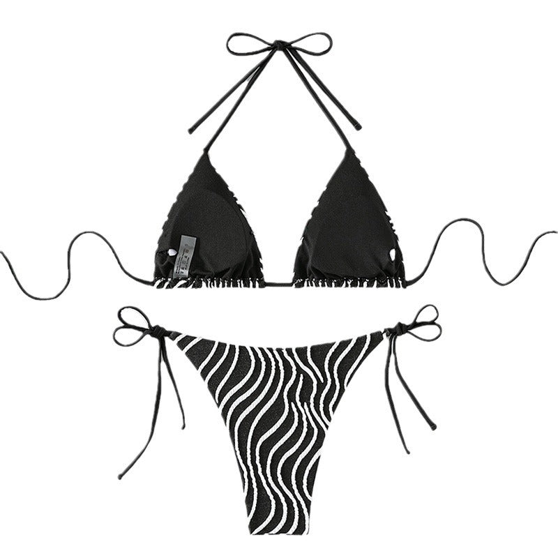 Damen Dreieck-Bikini mit asymmetrischem Muster Drune