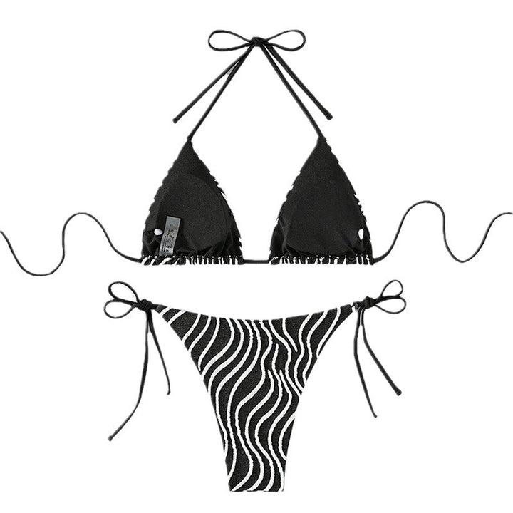 Damen Dreieck-Bikini mit asymmetrischem Muster Drune
