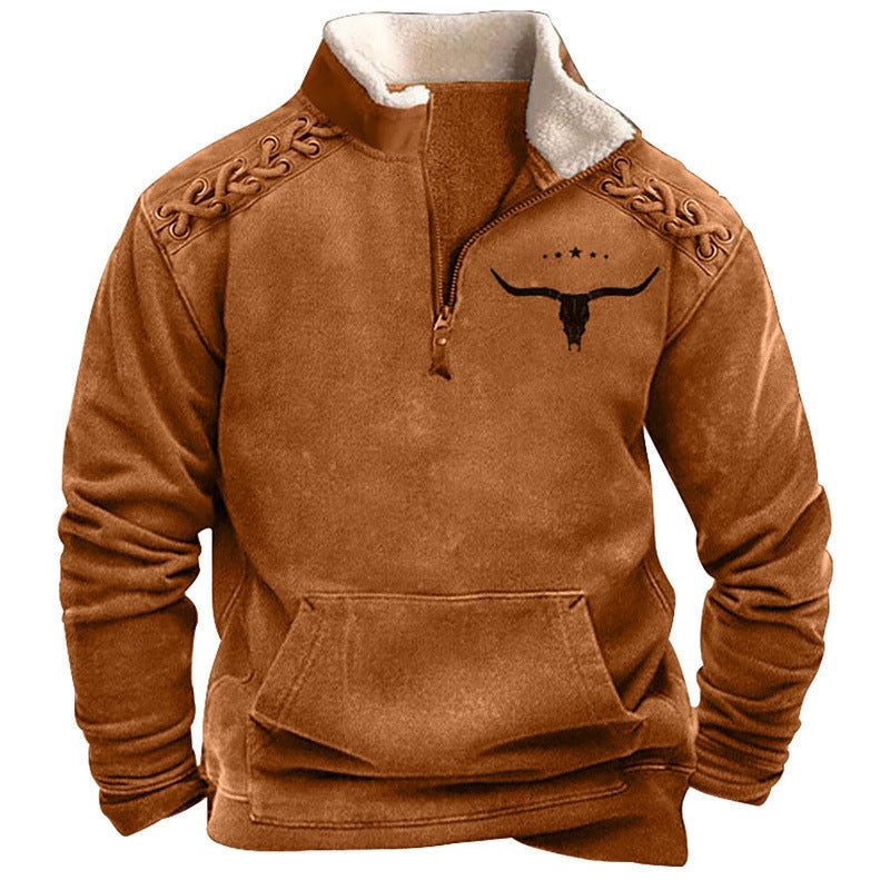 Herren Modischer Hoodie mit Kapuze und maritimem Druck Drune