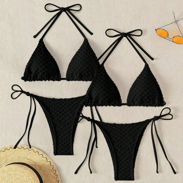 Damen Geflochtener Triangel-Bikini mit Bandeau-Oberteil Drune