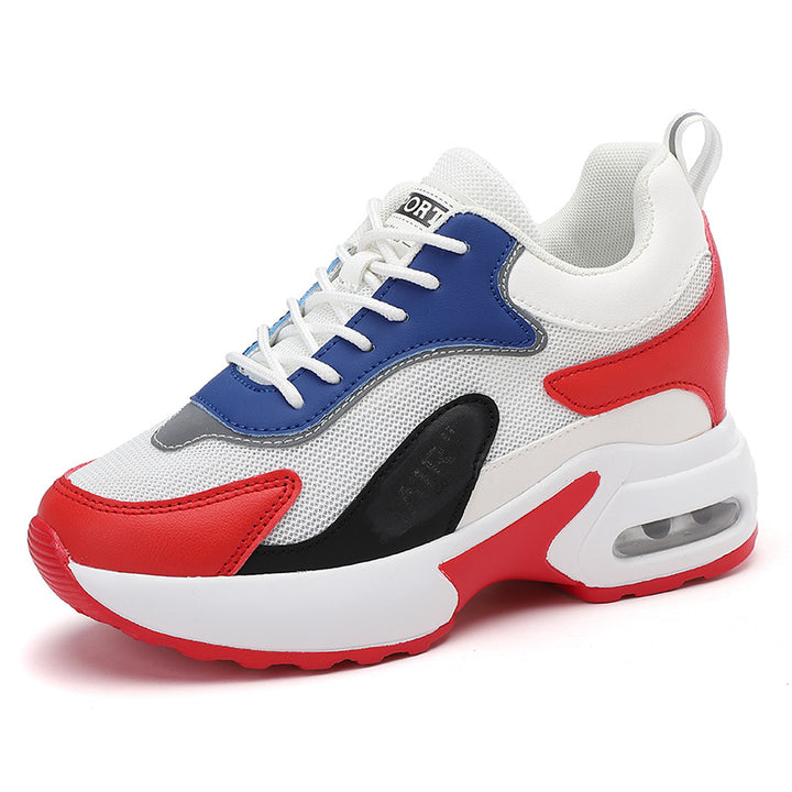 Damen nan dynamischer Retro-Sneaker mit sichtbarer Fersen-Dämpfung, strukturiertem Mesh-Obermaterial und Zuglasche Drune