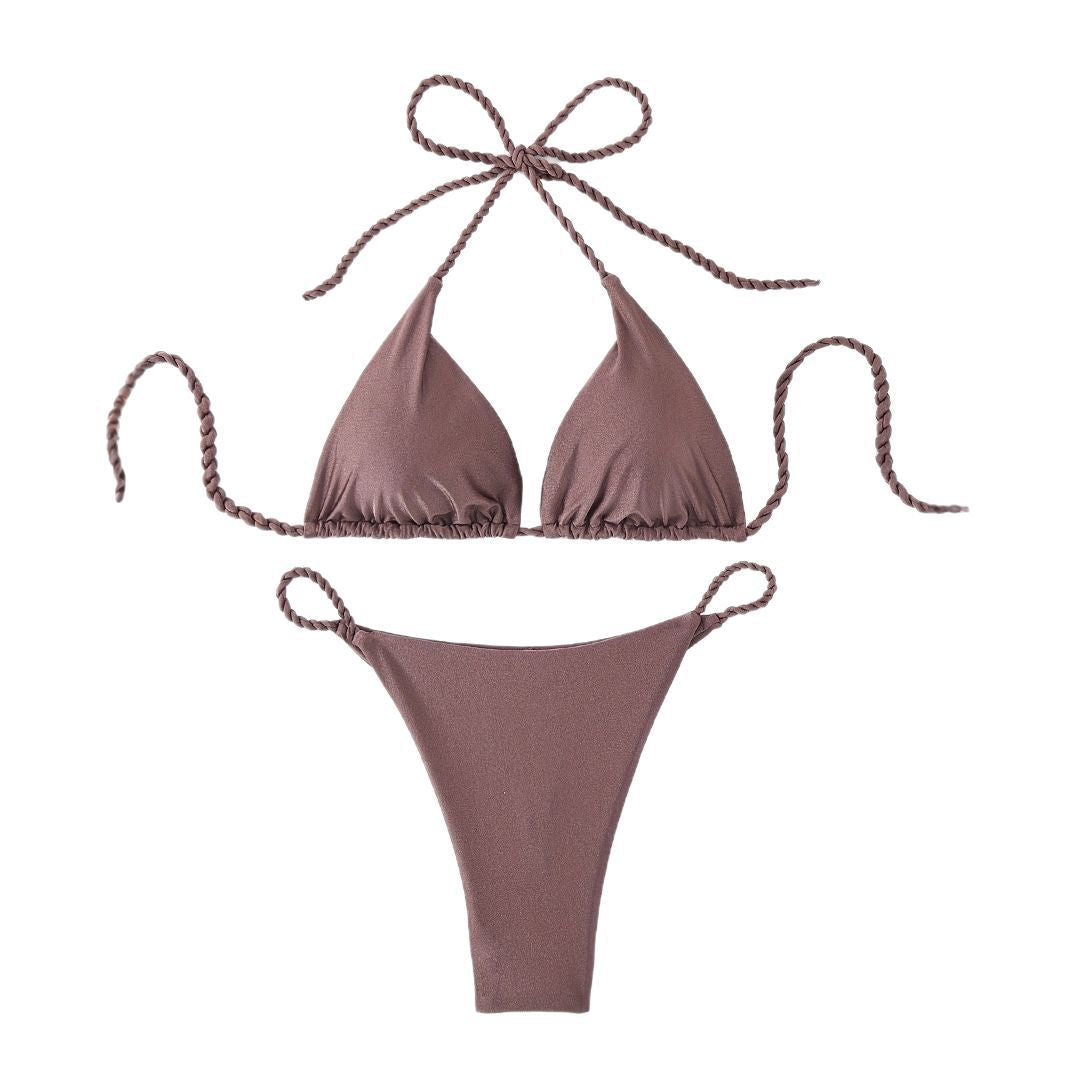 Damen Triangel-Bikini mit geflochtenen Trägern Drune
