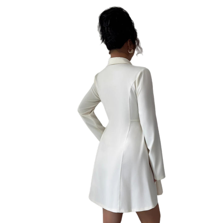 Damen Modischer Doppelreihiger Blazer-Kleid