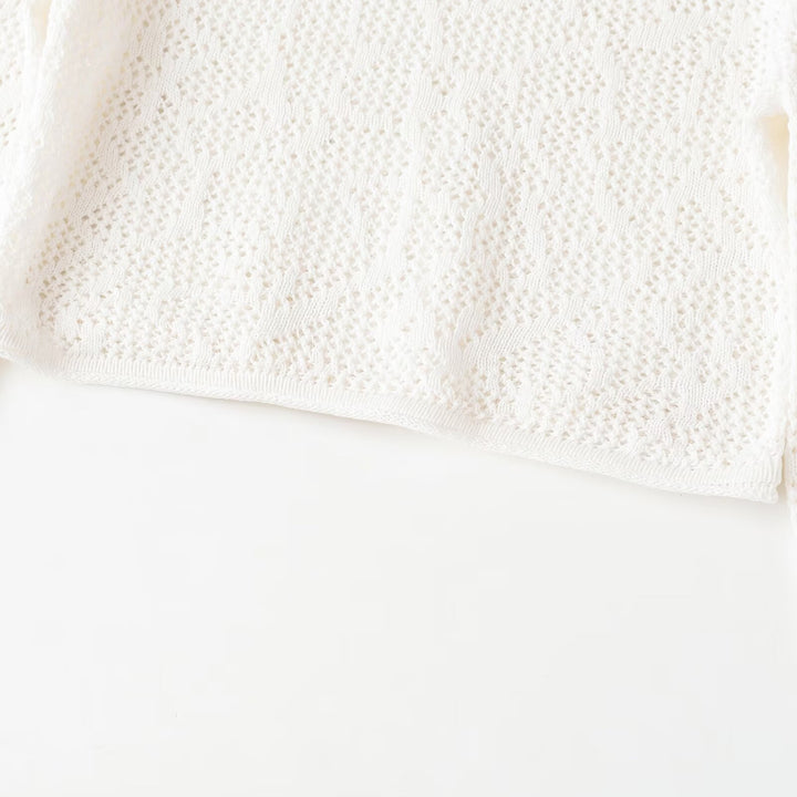 Damen Cropped Strickoberteil mit elegantem Längs-Muster Drune