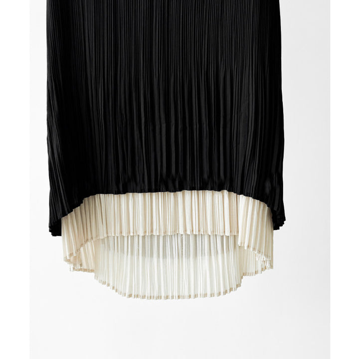 Damen Eleganter Plissierter Rock mit asymmetrischem Saum Drune