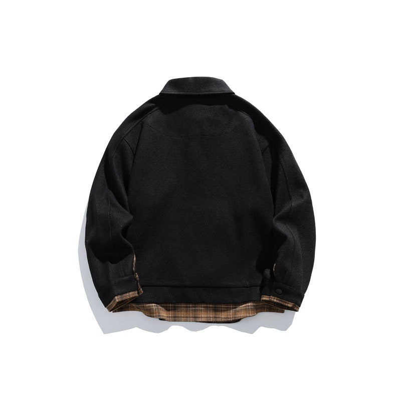Herren Langärmeliges Polo‑Sweatshirt mit Kentkragen, Knopfleiste und eingearbeitetem Karo‑Layer Drune