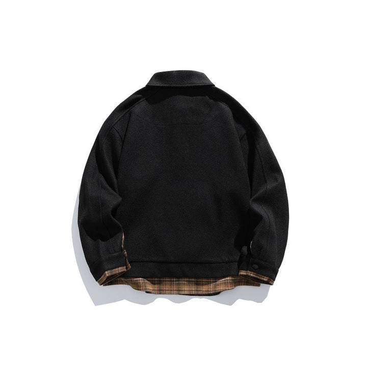Herren Langärmeliges Polo‑Sweatshirt mit Kentkragen, Knopfleiste und eingearbeitetem Karo‑Layer Drune