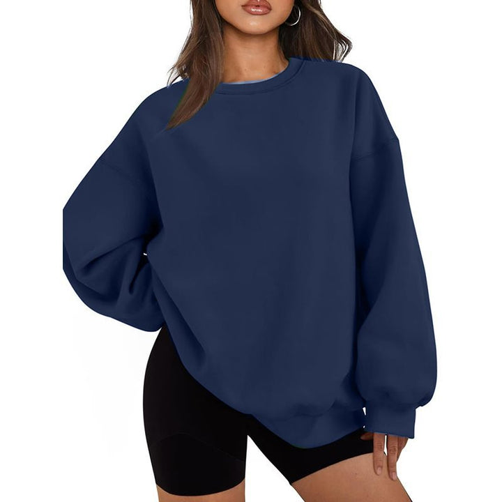 Damen Oversized Sweatshirt mit Rundhalsausschnitt, extraweichem French‑Terry und überschnittener Schulter Drune