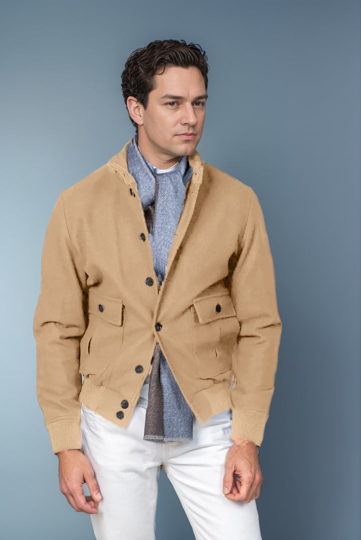 Herren modische Übergangsjacke mit praktischem Stehkragen und funktionalen Reißverschlusstaschen Drune