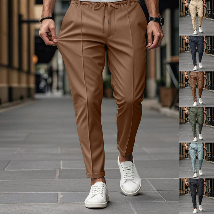 Herren elegante Chinohose mit dehnbarem Bund und seitlichen Taschen Drune