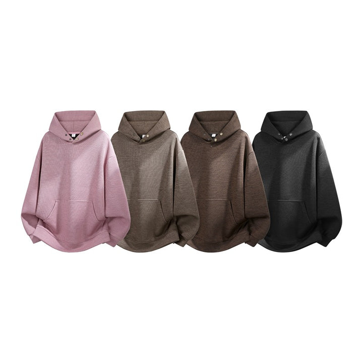 Unisex Oversize Kapuzenpullover mit hoher Kragenblende & Kängurutasche Drune