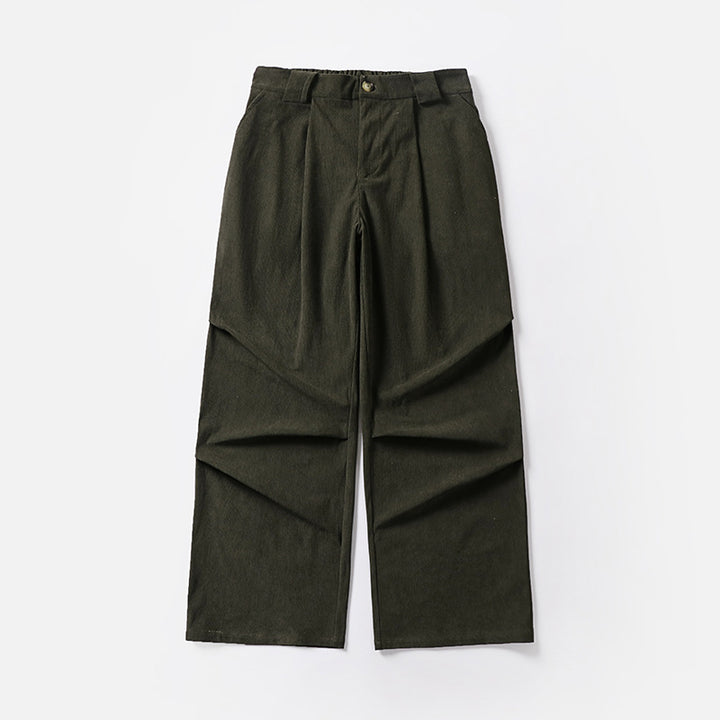 Damen Bundfalten-Hose mit weitem Bein und hoher Taille Drune
